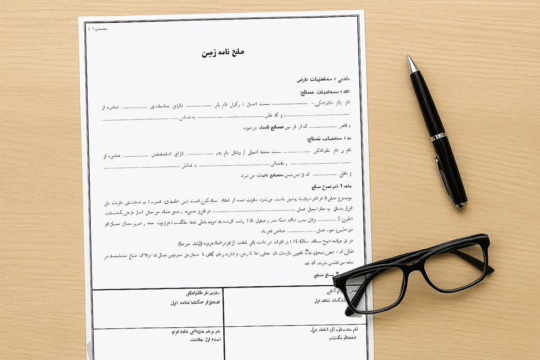 نمونه صلح نامه ملکی