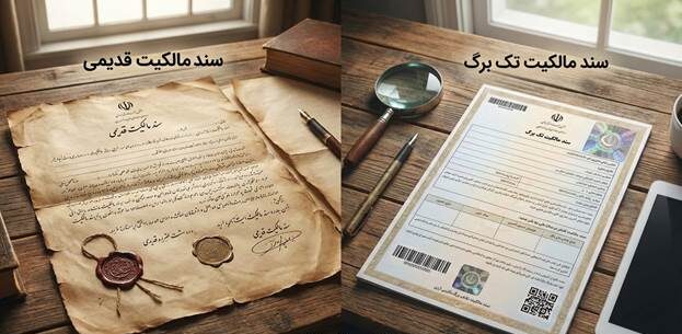 تفاوت سند تک برگ قدیمی و جدید