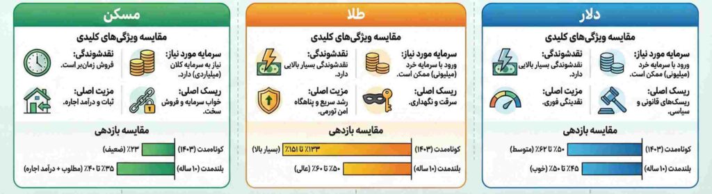 طلا یا دلار یا مسکن